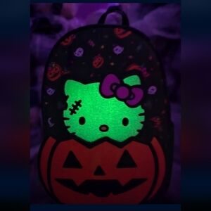 New! Her Universe Glow-in-the-Dark Hello Kitty Pumpkin Mini Backpack